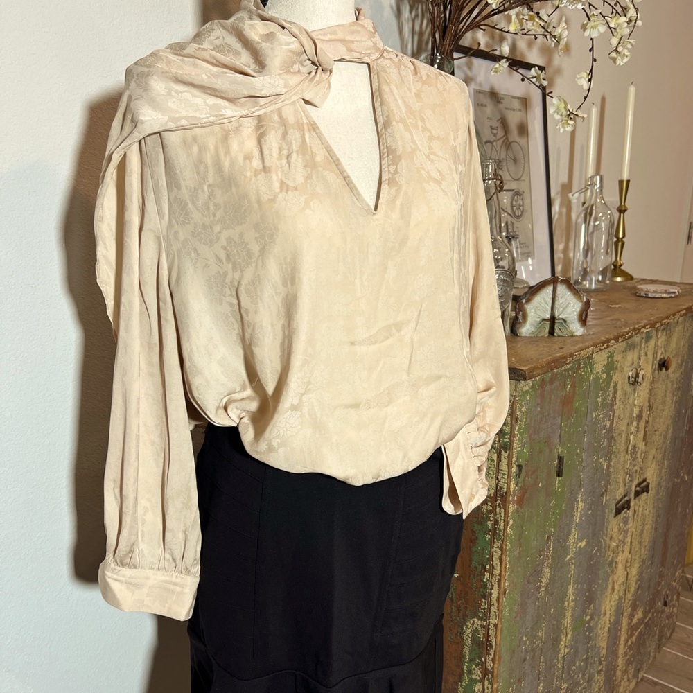 Banana republic- scarf neck blouse. Size XL